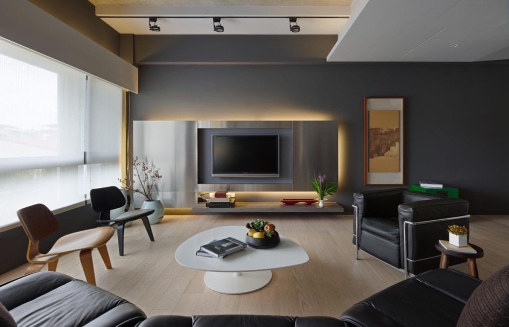 Living room with TV backlit
