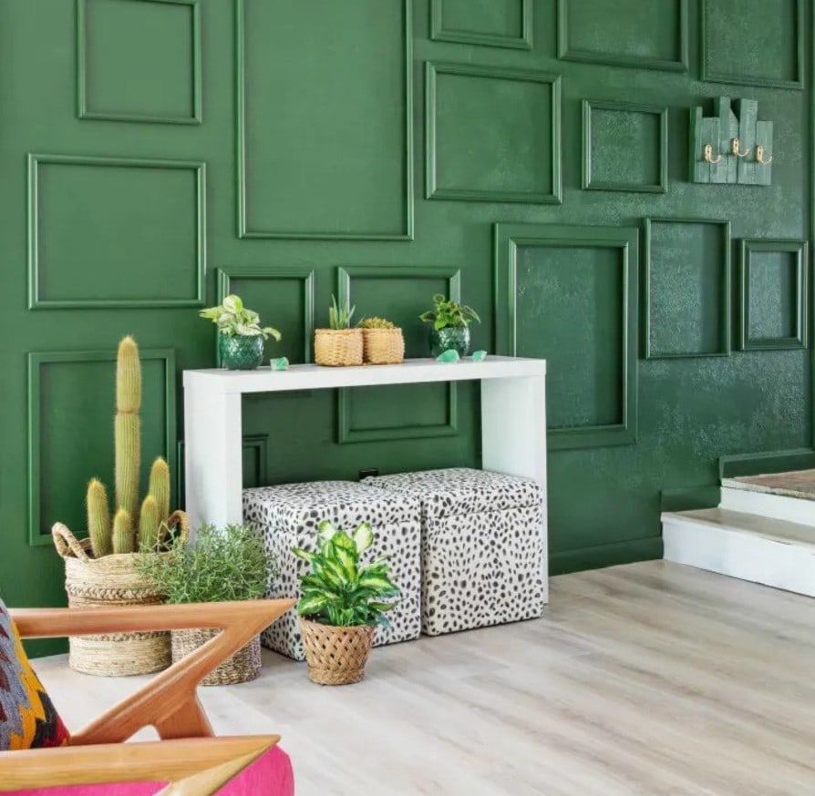 Frame gallery green accent wall