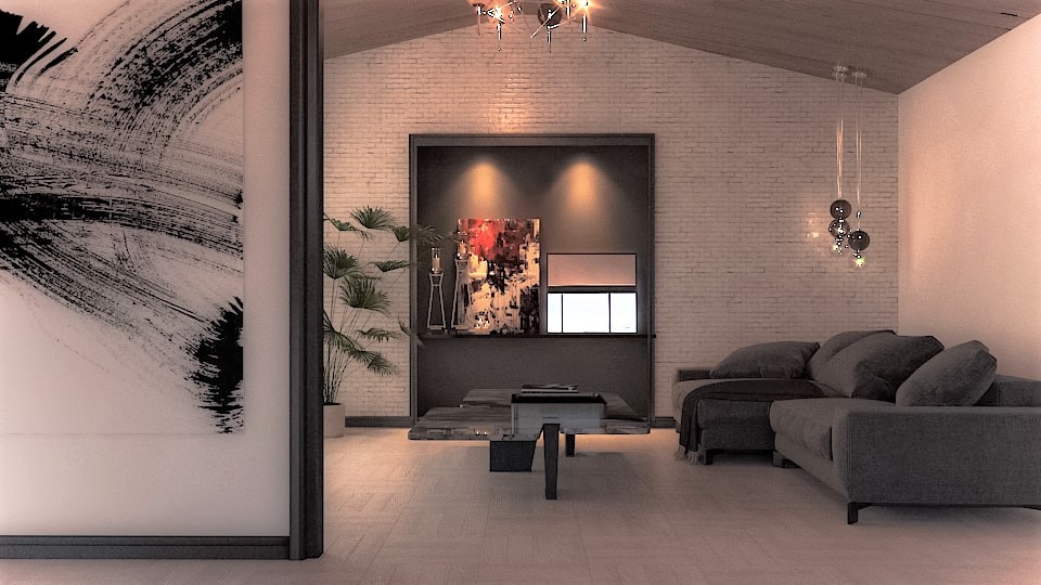 Modern sloping ceiling bedroom interior design by Homilo