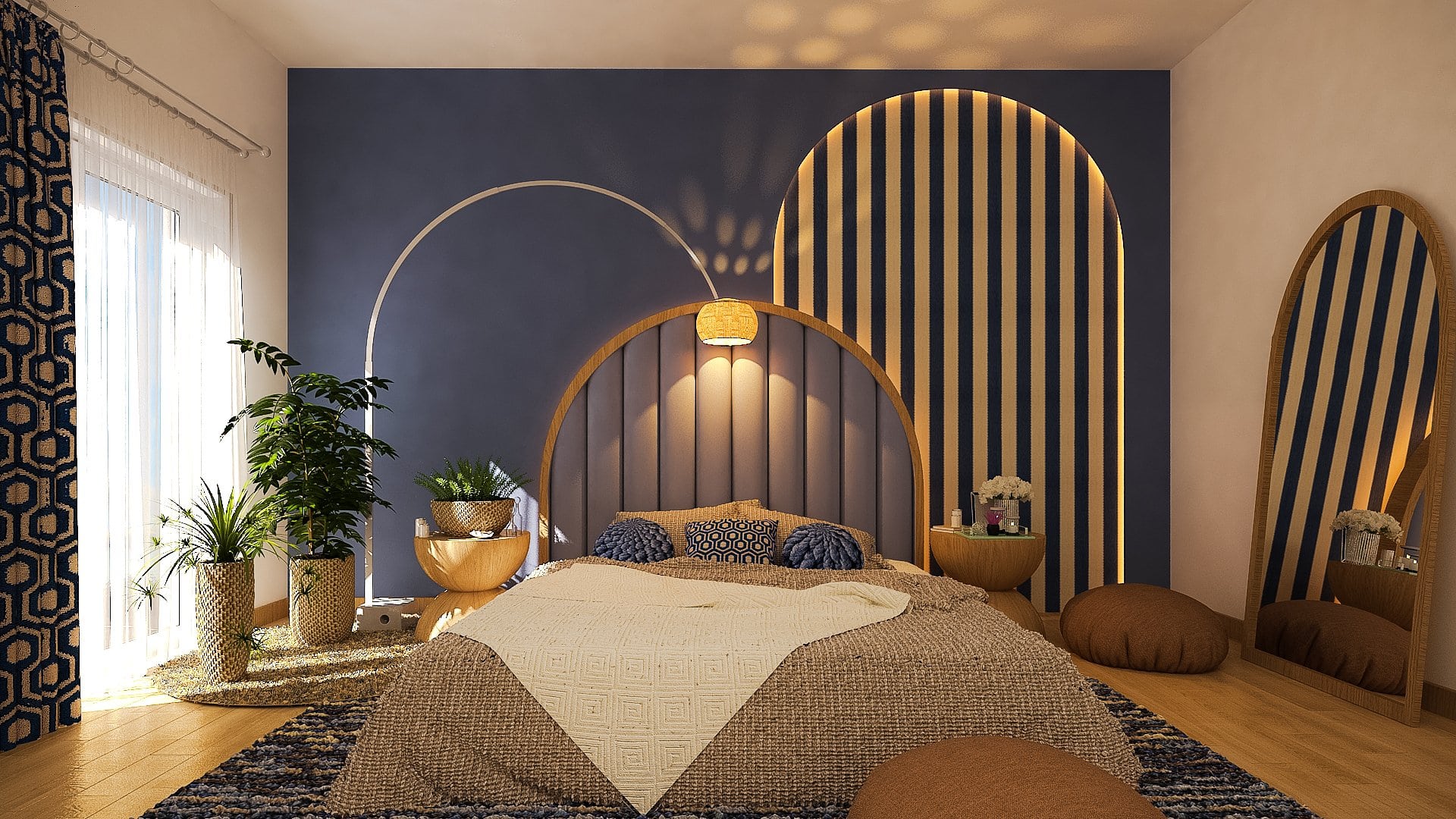 Art Deco meets Scandinavian bedroom interior design