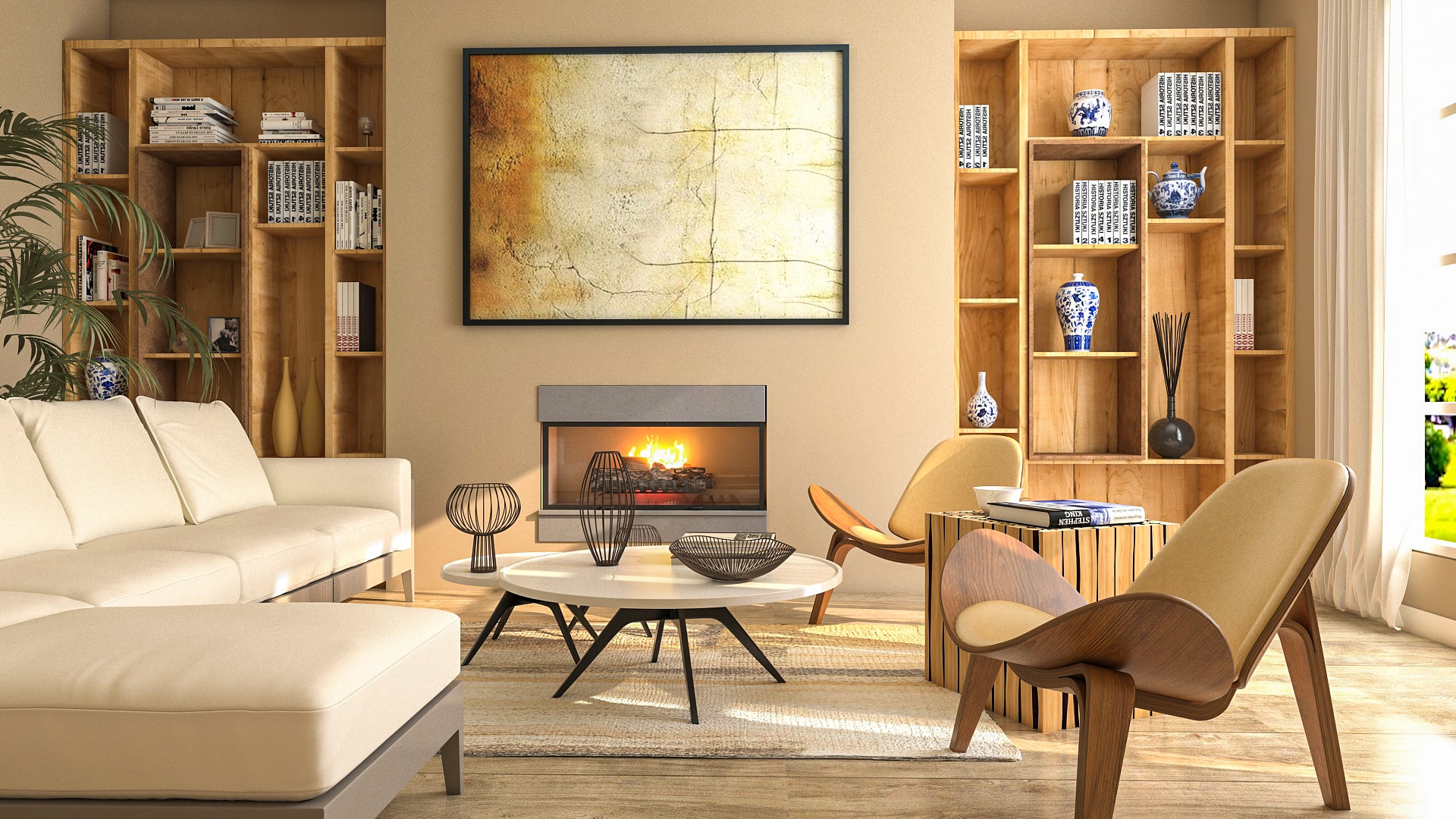 Contemporary Cozy Living Room
