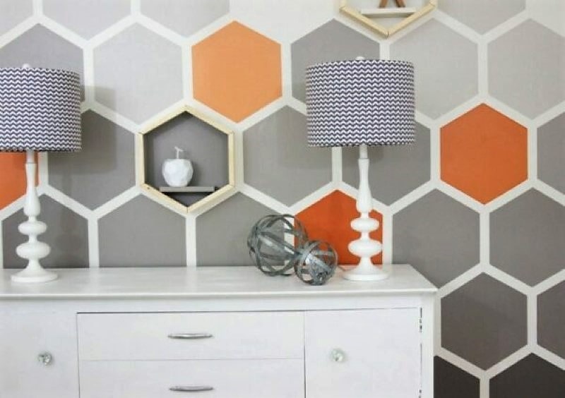 Honeycomb wall paint ideas for children's rooms,