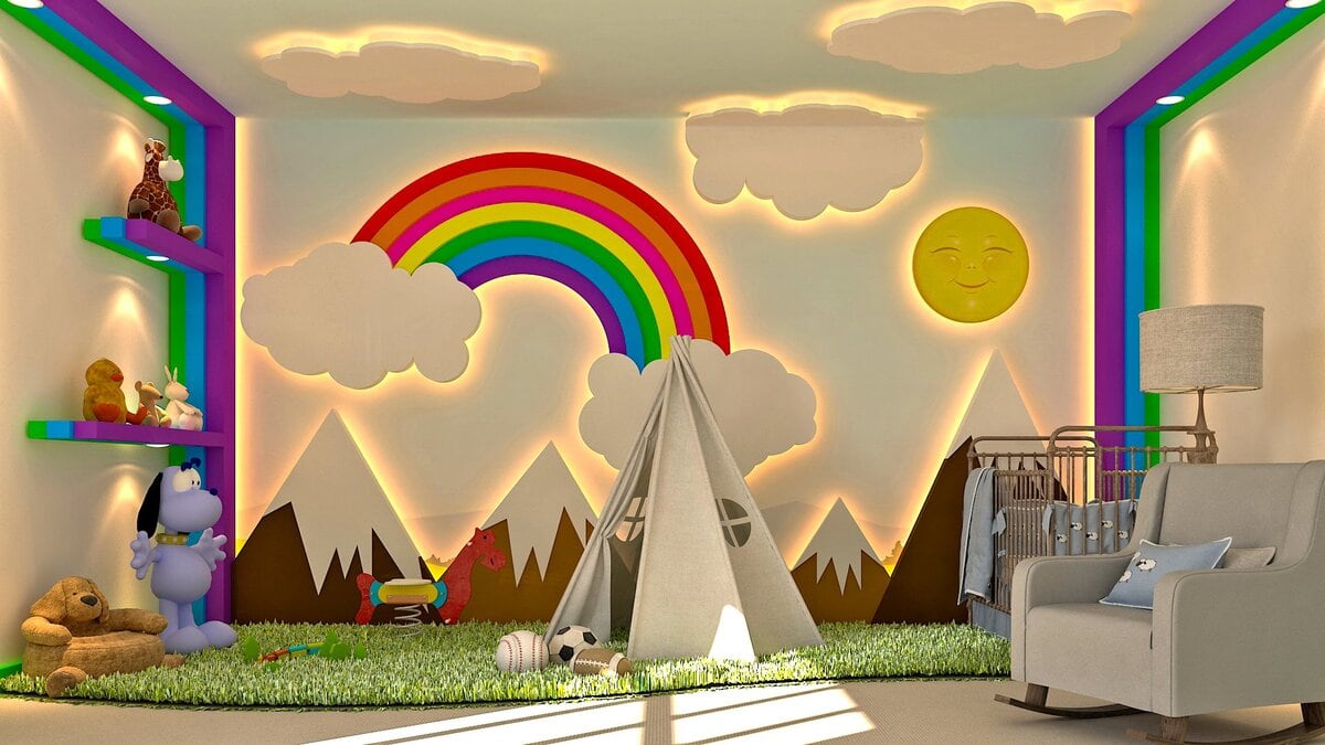 Bright and cheerful rainbow nursery ideas
