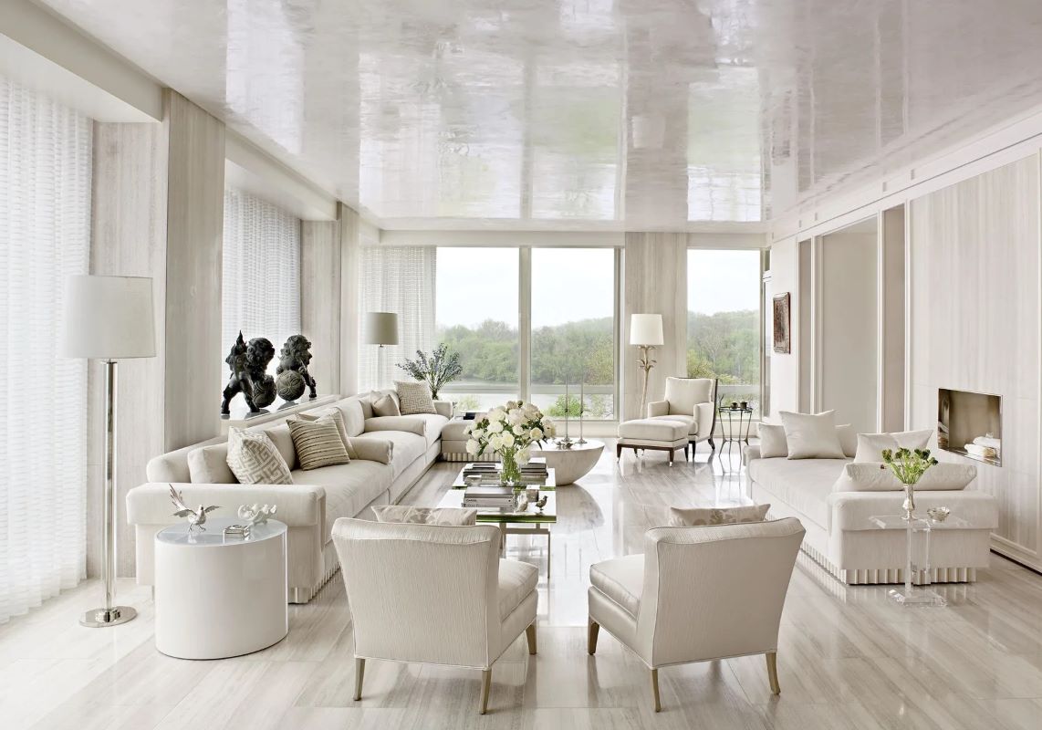 Classic all white living room ideas