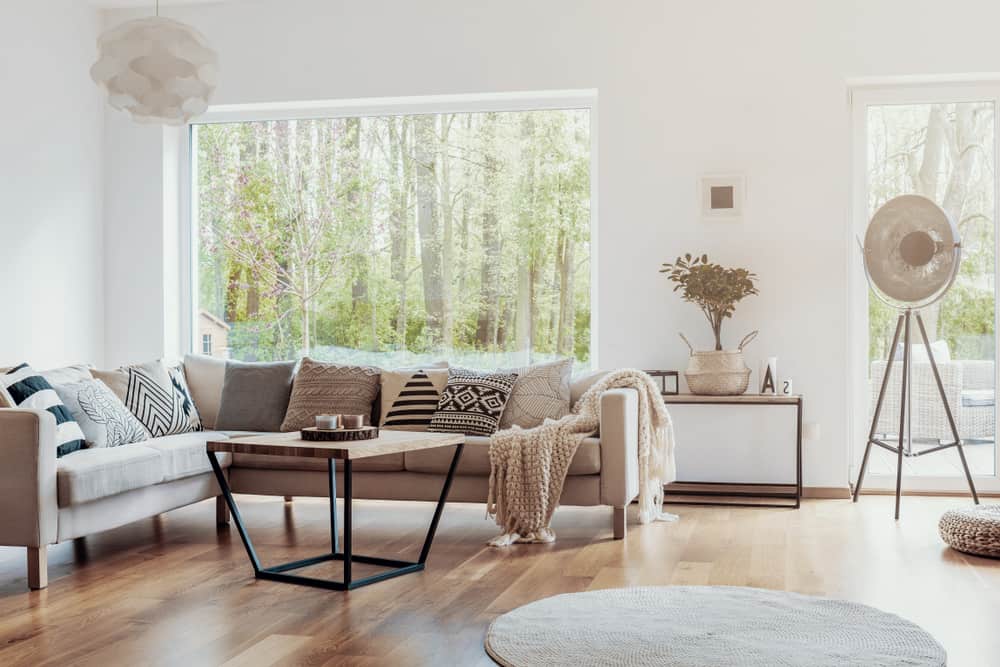 Contemporary boho minimalist living room