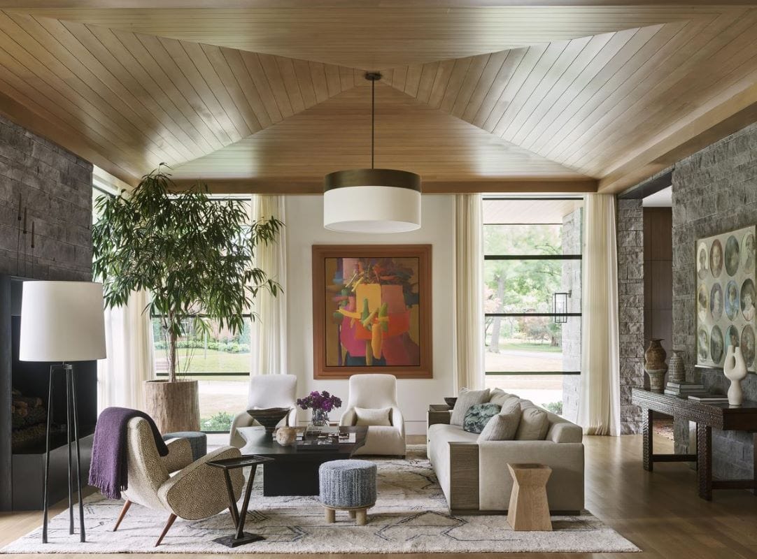 Elegant mid century modern living room