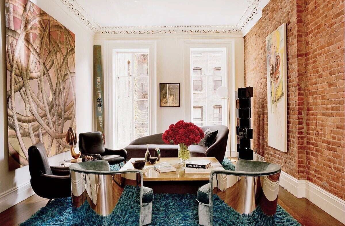 Glamorous mid century modern living room