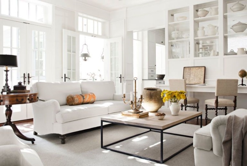 Living room white interior design