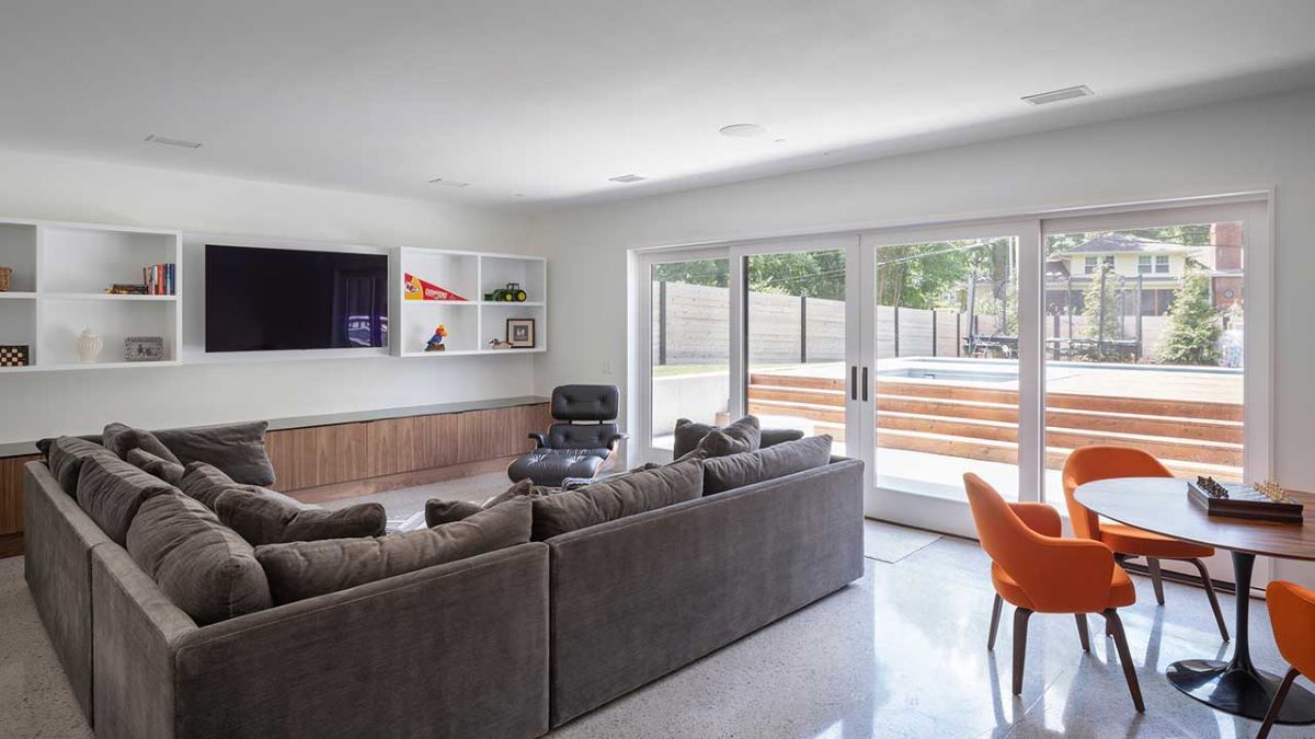 Simple mid century modern living room