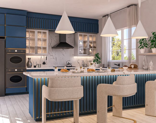 Stunning Navy Blue Kitchen Interior
