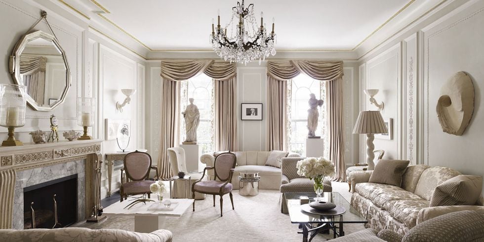 Traditional all white living room ideas