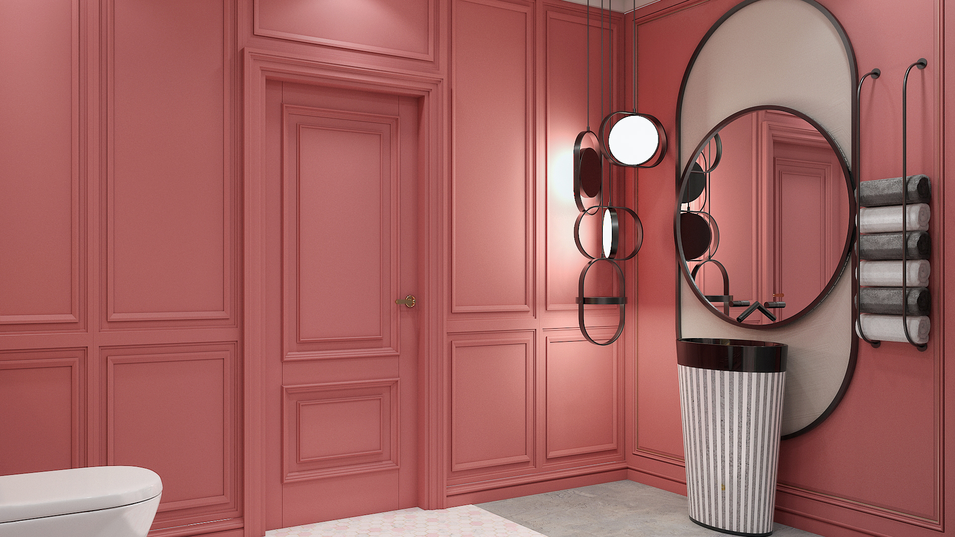 A Bit Different Vision of Pink Bathroom