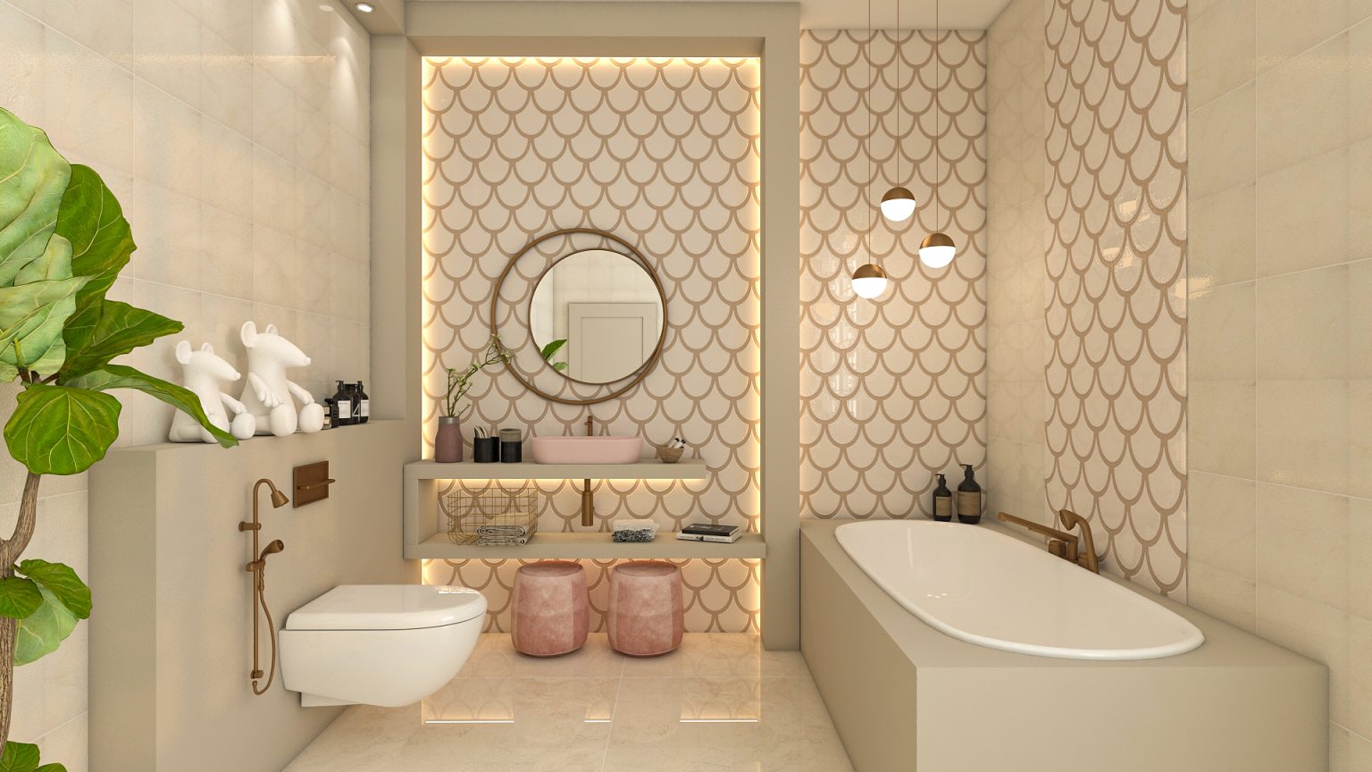 Whimsical Pastel Pink Bathroom Homilo