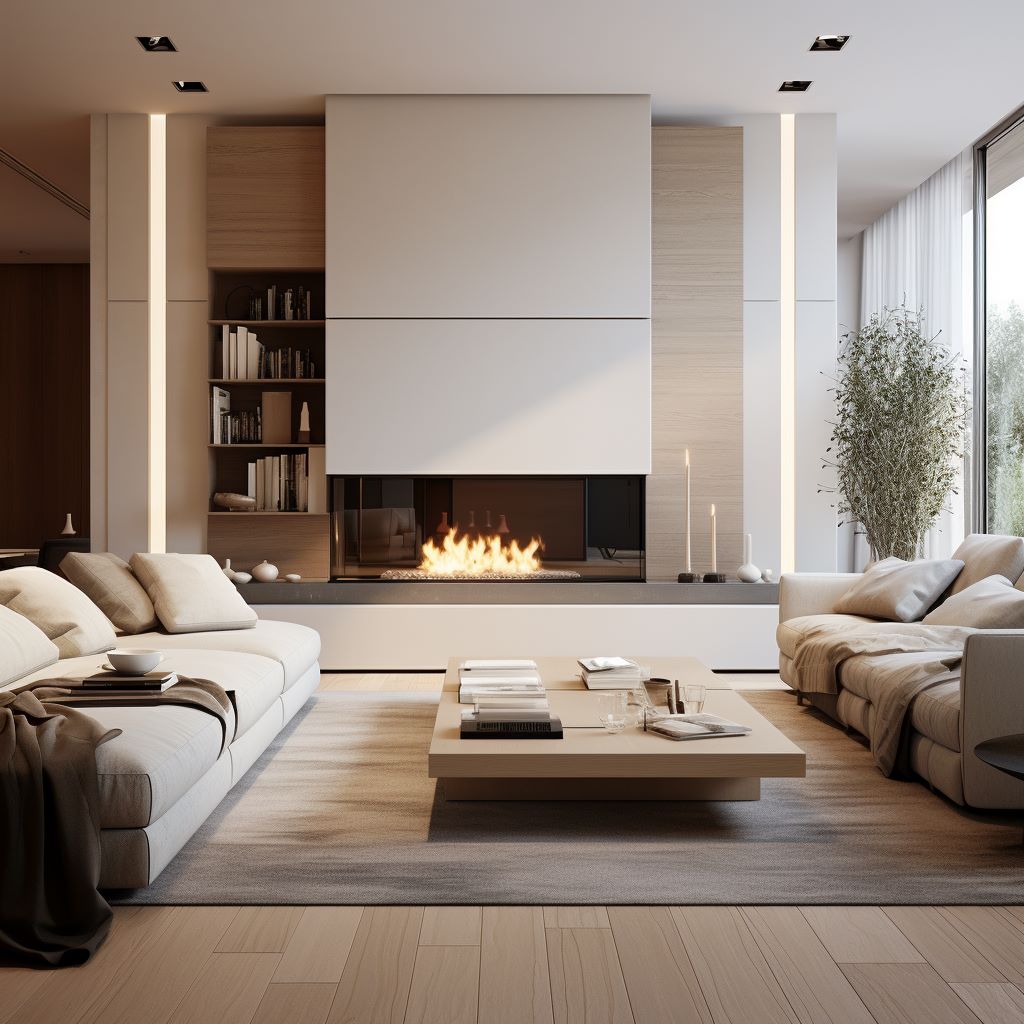 Contemporary accent wall with fireplace, ideas by Homilo