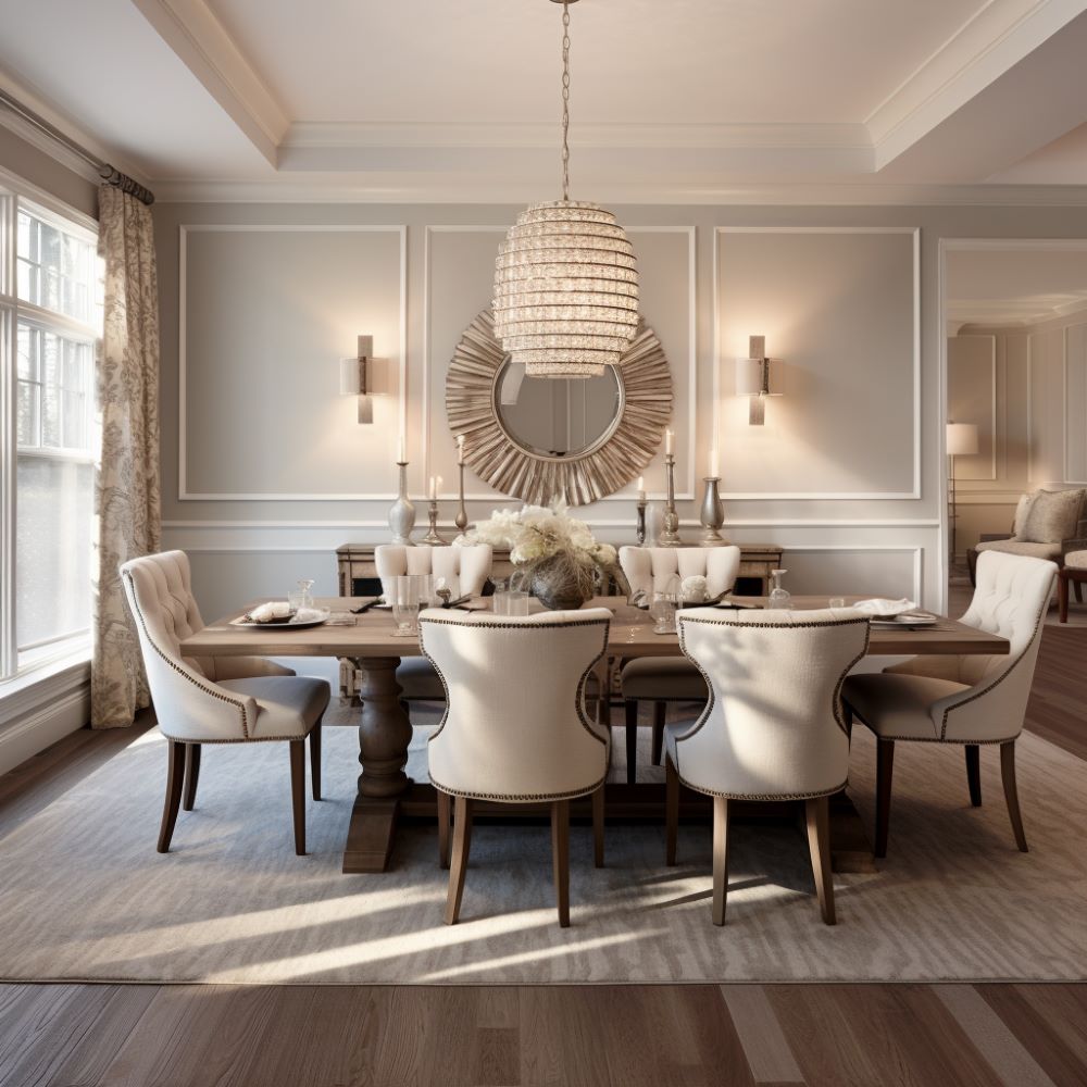 Transitional dining room lighting ideas by Homilo