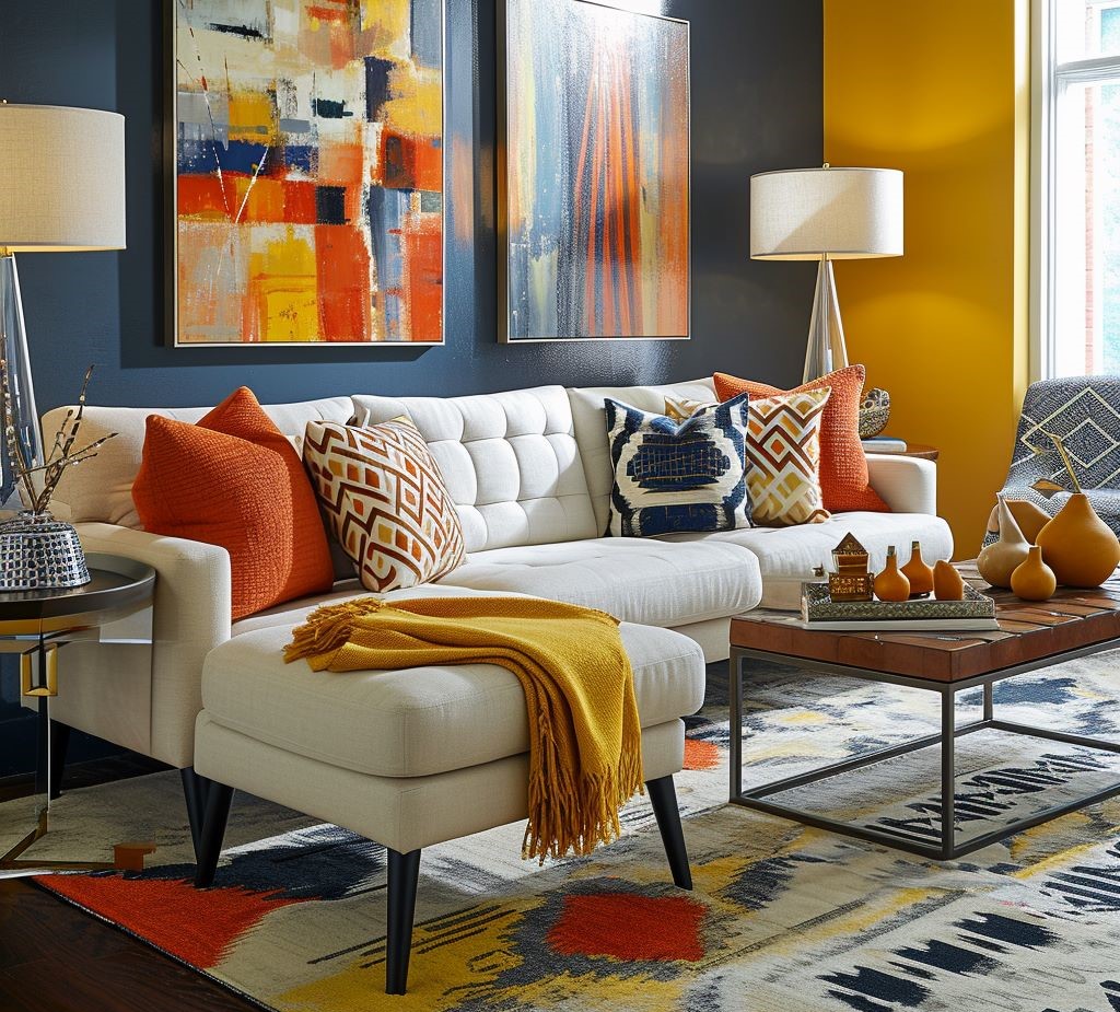 Colorful living room decor ideas 2024 by Homilo